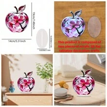 1 pieza Adorno decorativo de sobremesa en forma de manzana 2D - Patrones de flores en manzana, caballo en manzana, para sala de estar, comedor, dormitorio, oficina en casa. Regalo perfecto para fiestas, festivales, graduación, cumpleaños y Navidad para amigos y familia. - Multicolor - Ver 4