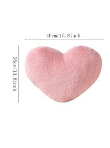 1pc枕头心形枕头可爱毛绒枕头床客厅家居装饰垫装饰美学睡前枕头适合沙发客厅床卧室 - 粉色 - 查看 3