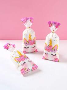 50pcs Unicorn Party Candy Bag Decorations, Unicorn Gift Wrap Clear Gift Bags Party Favor Bags For Bakery, Birthday, Wedding, Shower Party Decoration - Multicolor - View 6