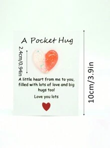 小型爱心口袋拥抱卡，特别的生日、婚礼派对、情人节礼物，隔离礼物，拥抱信物，想想你的礼物，可爱的树脂动物装饰，带有鼓励的贺卡，家居装饰，房间装饰，奇怪的东西 - 彩色 - 查看 12