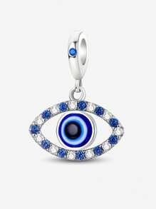 1 Pieza Cuenta de colgante con ojo de diablo azul de moda apta para hacer pulseras, brazaletes y complementos para mujeres. Joyería decorativa para combinar con atuendos diarios para niñas