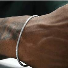 1 pieza Pulsera de cadena de serpiente de plata 925 de 16-23cm para mujeres y hombres, accesorio de joyería, regalo punk para fiesta