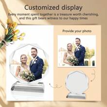 1 st. Gepersonaliseerde fotokristallen hanger, aanpasbare fotohanger met displaystandaard, perfect aandenken voor koppels, perfect feestelijk cadeau voor Nieuwjaar en Valentijnsdag!