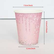 10pcs/20pcs/50pcs Light Pink Rhinestone Paper Cups, Pink Paper Cups, Pink Party Cups Disposable Coffee Cups Valentine's Day Beverage Drinking Cups For Bridal Shower Bachelorette Party Anniversary Birthday Pink Bow Party Supplies - Pink - View 2