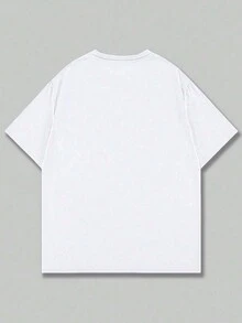 Gotischer dunkel Totem Muster Rundhals Kurzarmshirt, lässige und vielseitige Oberteile für Frauen, Sommer & Frühling - Weiss - Übersicht 2