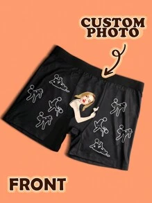 1 Stück personalisierte Herren Unterwäsche für Valentinstag, individuelle Boxershorts für Männer, personalisierte Boxershorts, personalisierte Boxershorts mit witzigen Gesichtern als Valentinstag-, Jahrestags-, Geburtstags-, Hochzeits-, Freundschafts-, Freund- oder Ehemann-Geschenk