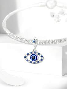 1 Pieza Cuenta de colgante con ojo de diablo azul de moda apta para hacer pulseras, brazaletes y complementos para mujeres. Joyería decorativa para combinar con atuendos diarios para niñas