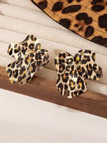 1 Pair Geometric Chic Iron Sheet Earrings, Simple Fashion Casual Everyday Wear - Leopard - View 5