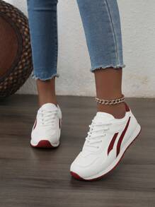 Nuevos tenis de mujer para primavera/otoño de estilo urbano, con plataforma, respirables, de color block y suela vulcanizada para uso casual