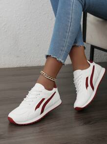 Nuevos tenis de mujer para primavera/otoño de estilo urbano, con plataforma, respirables, de color block y suela vulcanizada para uso casual