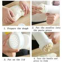 6pcs Manual Plastic Pasta Maker With 5 Molds, Kitchen Tool Set For Home Use - White - View 10