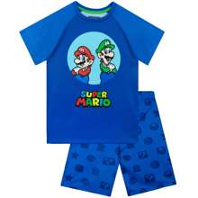 Super Mario Pyjamas | Mario And Luigi Boys Pyjamas | Boys Short Pyjamas | Official Mario Merchandise - Blue - View 4