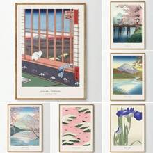 1pc Japanese Print Hasui Kawase Poster Art Abstract Painting Retro Decorative Painting Canvas Printing Frameless Painting For Home