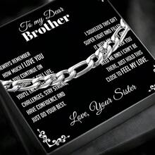 Gift Box New Cuban Bracelet For Brother, Unique Bracelet Gift, Thoughtful Birthday Gift From Sister, Valentine's Day Special Occasion Jewelry To Encourage Brother - 1PC - View 6