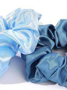 30 Pcs Random Color Satin Scrunchies Hair Ties For Girls, Elastic Hair Bands With Colorful Ribbons, Ponytail Holders For Daily Use - Multicolor - View 4