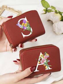 Burgundy Bag Charry Red Bag Wine Red Bag Large Capacity Multi Double Zipper Card Holder Wallet Business Card Holder Credit Card Holder Women For Women Wallet Mini Wallet Purse Wallet Card Wallet - Burgundy - View 8