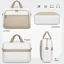 NEWHEY Laptop Bag 17.3 Inch Laptop Briefcase For Women Men Waterproof Shoulder Messenger Bag Large Computer Bag For Business Office Work College, Black - 卡其色&米色 - 查看 8