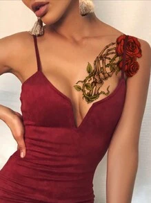 Set de 5 tatuajes temporales realistas en 3D de flores coloridas para el pecho, la pierna, la cintura, que ofrecen una sensación sexy diferente de manera instantánea