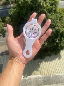 1 pieza Herramienta separadora de clara de yema de huevo huevo simple blanco con mango largo para cocina - Blanco - Ver 5