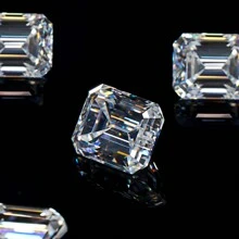 1 pieza de piedra suelta de moissanita blanca de color D, corte esmeralda, VVS1, con certificado GRA para bricolaje - Blanco - Ver 6