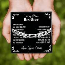 Gift Box New Cuban Bracelet For Brother, Unique Bracelet Gift, Thoughtful Birthday Gift From Sister, Valentine's Day Special Occasion Jewelry To Encourage Brother - 1PC - View 3