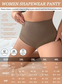 3pcs Women Plus Size Seamless High Waist Shapewear Pants, Waist And Abdomen Shaping, Butt Lifting, Tight Shorts Combo - Multicolor - View 8
