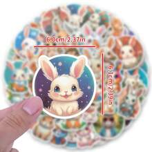50 szt. naklejek królik winylowych estetycznych naklejek do scrapbookingu, pamiętnika, laptopa, zderzaka, deskorolki, butelki z wodą, komputera, telefonu, kreskówki, kasku, naklejek i kalkomanii samochodowych