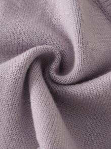 2pcs Baby Girls Knitted Romper & Sweater Set, Autumn/Winter - Mauve Purple - View 6