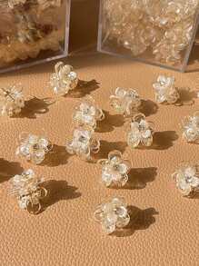 10pcs/Set Camellia Flower Rhinestone Mini Clip, Super Fairy Sweet High-End Princess Hairpin, Fashion Elegant Versatile Bangs Side Hair Clip, Suitable For Daily Outfit, Photo Shoot, Outdoor, Commute, Date, Beach Holiday Hair Claws Claw Clips Hair Clips Hair Jaw Clip Hair Clamps Hair Clutch Hair Catcher Clip