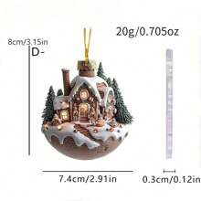 4pcs/Set 2D Flat Acrylic Coffee Cup, House, Plant Decorative Accessories, Suitable For Various Festival Parties Home Decoration Wall Hanging - Multicolor - View 9