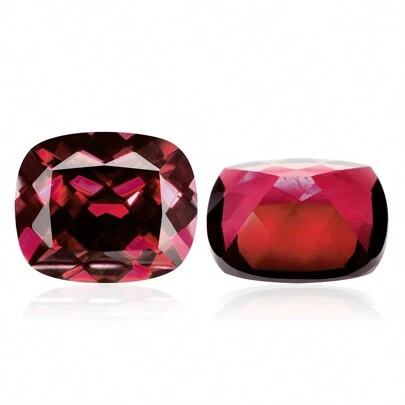 一颗 100% 实验室培育红宝石长垫形切割宝石，用于制作饰品高级珠宝制作材料 DIY