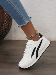 Nuevos tenis de mujer para primavera y otoño, estilo callejero, transpirables, suela gruesa de plataforma, color block, versátiles, calzado deportivo casual