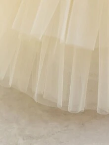 女婴金色亮片蝴蝶结薄纱优雅派对礼服，公主裙，适合宝宝1岁生日礼物、派对、婚礼、花童，四季皆宜 - 金色 - 查看 7