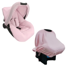 Combo - Baby Car Seat Cover, Sun Protection Hood And Belt Protectors - Various Colors - PINK SALT - View 3