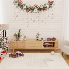 Modern TV Stand For TVs Up To 70 Inches, Entertainment Center With Rattan Door, 2 Drawers And Cabinets, Wood TV Storage Cabinet With Solid Wood Legs And Metal Handles For Living Room,Modern TV Console Table, TV Media Console, Living Room Furniture, Low Profile TV Stand Entertainment Center With Sliding Door, Drawer, Storage Shelves, Mid Century Modern Media TV Console - tự nhiên - Xem 7