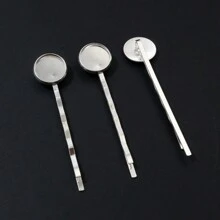 10pcs Simple DIY Hairpins Blank Base Setting Fit 12mm Cabochons Hairpin Fashion Jewelry Making Accessories Findings