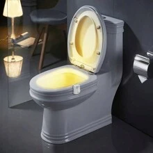 1pc/2pcs Motion Sensor Toilet Night Light, 8-Color Changing LED Illumination, Suitable For Nursery Bathroom Toilet, Smart Sensor Lamp, Cool And Interesting Night Light For Teens, Girls, Boy And Girl Gift