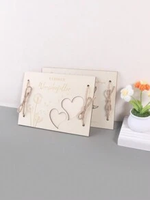 1 szt. Drewniany pusty wydrukowany drewniany klips do deski, ręcznie robione ozdoby stołowe do przechowywania pieniędzy, kreatywne prezenty z drewna na przyjęcie, klips do deski do przechowywania pieniędzy