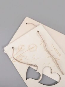 1 szt. Drewniany pusty wydrukowany drewniany klips do deski, ręcznie robione ozdoby stołowe do przechowywania pieniędzy, kreatywne prezenty z drewna na przyjęcie, klips do deski do przechowywania pieniędzy