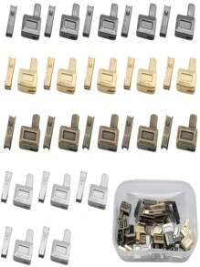 20pcs Premium Metal Zipper Sliders In Golden, Silvery, Bronze & Black - Smooth For DIY Clothing And Luggage Repair