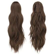 FESHFEN Ponytail Extensions, Long Claw Clip In Ponytail Hairpiece Synthetic Pony Tails Hair Piece Natural Wavy Hairpieces For Women, 20 Inch - Chestnut Brown - 查看 2