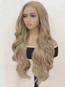 13x6英寸长卷发假发，耐热合成纤维，预拔毛发际线，高清蕾丝前假发，24英寸黑色合成纤维，每根发丝均预先拔毛，自然发际线，适合日常佩戴，高品质，是女孩、女性、角色扮演的理想之选，外观自然，优质柔软合成假发，适合圣诞节、新年、狂欢节、音乐节和其他场合。 - 彩色 - 查看 9