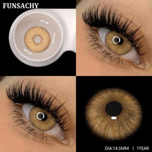 FUNSACHY 灰色彩色隐形眼镜 自然外观 蓝色眼镜片 棕色隐形眼镜 灰色隐形眼镜 绿色眼镜片 万圣节服装角色扮演 - 年拋 - 查看 14