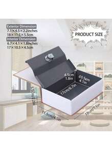 1 Pc Safe Box With 2 Keys, 180x115x55mm, Cash/ Jewelry / Money Box, For Home Office Traveling