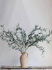 1/2pcs Artificial Gray-Green Olive Leaf Branch 40.5" Faux Spring Flower Artificial Wedding Greenery Fake Plant Home/Kitchen Decoration DIY Florals Centerpieces Arrangement Gift