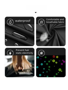 1 套带吸盘的理发围裙，理发沙龙胡须修剪围兜，成人男士造型 - 彩色 - 查看 5