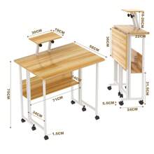 Mesa de oficina en casa, escritorio para ordenador con soporte, escritorio plegable, 58x80x75cm