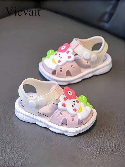 Vicvait Summer Korean Style Comfortable Cartoon Rabbit Decor Girls Sandals