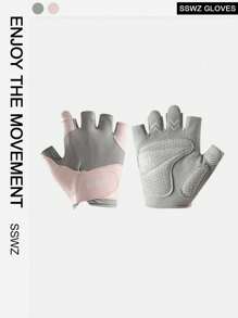 BAMANSHI 1 Pair Women's Sports Gloves, Fitness Gloves Fingerless Thin Shock-Absorbing Anti-Slip Breathable For Gym, Yoga, Road Bike, Mountain Bike Cycling