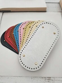 8.66 X 3.94 Inch Oval-Shaped Perforated Handbag Bottom Base, Faux Leather Lining, Suitable For Handbag, Shoulder Bag, Wallet Making Accessories, Wallet Making Materials, Handbag Structure, Crochet Texture - Multicolor - View 5